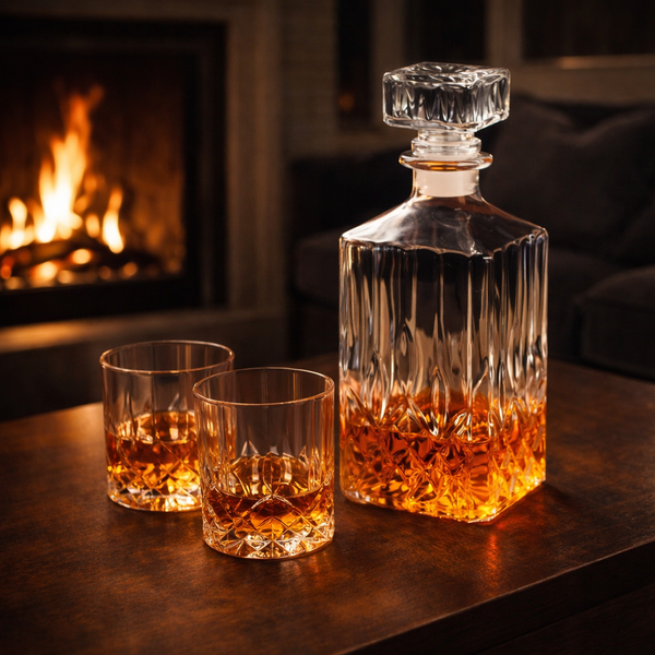 Whiskey Decanter - Set with Bottle and Glasses